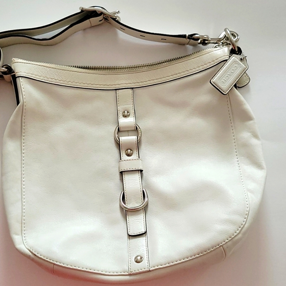 White Leather Coach handbag